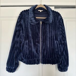 Blue Faux Fur Jacket NWOT